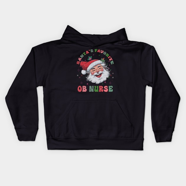 Santa's Favorite OB Nurse Kids Hoodie by MZeeDesigns